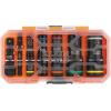 imageKlein Tools 65618 KNECT Flip10 SAE Impact Socket Set Deep Sockets with 5 ColorCoded Flip Sockets 10 SAE Socket Sizes 14 and 38Inch Adapters and MODbox CaseSAE Impact Socket Set