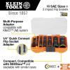 imageKlein Tools 65618 KNECT Flip10 SAE Impact Socket Set Deep Sockets with 5 ColorCoded Flip Sockets 10 SAE Socket Sizes 14 and 38Inch Adapters and MODbox CaseSAE Impact Socket Set