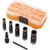 imageKlein Tools 65619 KNECT Flip10 Metric Impact Socket Set Deep Sockets 5 ColorCoded Flip Sockets 10 Metric Socket Sizes 14 and 38Inch Adapters MODbox Case