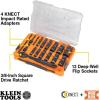 imageKlein Tools 65626 KNECT Deep Well Impact Socket Set 38Inch Drive Ratchet 24 SAE and Metric Flip Socket Sizes MODbox Case 18Piece