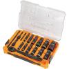 imageKlein Tools 65626 KNECT Deep Well Impact Socket Set 38Inch Drive Ratchet 24 SAE and Metric Flip Socket Sizes MODbox Case 18Piece