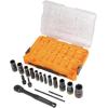 imageKlein Tools 65626 KNECT Deep Well Impact Socket Set 38Inch Drive Ratchet 24 SAE and Metric Flip Socket Sizes MODbox Case 18Piece