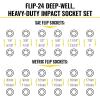 imageKlein Tools 65626 KNECT Deep Well Impact Socket Set 38Inch Drive Ratchet 24 SAE and Metric Flip Socket Sizes MODbox Case 18Piece