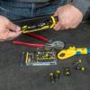 imageKlein Tools 80151 Coax Cable Compression Crimper and Stripper Set with 10Pack of RG66Q FConnectors for Fast and Reliable Installation 3Piece