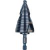 imageKlein Tools KTSBSPRO Premium 3Piece Electricians Step Bit Set with Cutting Oil Modular Case 38Inch Hex Shank Straight Double FlutedQuick Release