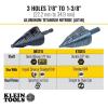 imageKlein Tools QRST3PC 3Piece Impact Step Drill Bit Set with Cutting Oil and Modular Case 12 to 78Inch Quick Release Hex ShankQuick Release