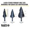 imageKlein Tools QRST3PC 3Piece Impact Step Drill Bit Set with Cutting Oil and Modular Case 12 to 78Inch Quick Release Hex ShankQuick Release