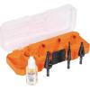 imageKlein Tools QRST3PC 3Piece Impact Step Drill Bit Set with Cutting Oil and Modular Case 12 to 78Inch Quick Release Hex ShankQuick Release