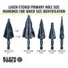 imageKlein Tools QRST3PC 3Piece Impact Step Drill Bit Set with Cutting Oil and Modular Case 12 to 78Inch Quick Release Hex ShankQuick Release