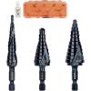 imageKlein Tools QRST3PC 3Piece Impact Step Drill Bit Set with Cutting Oil and Modular Case 12 to 78Inch Quick Release Hex ShankQuick Release