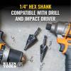 imageKlein Tools QRST3PC 3Piece Impact Step Drill Bit Set with Cutting Oil and Modular Case 12 to 78Inch Quick Release Hex ShankQuick Release