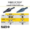 imageKlein Tools QRST3PC 3Piece Impact Step Drill Bit Set with Cutting Oil and Modular Case 12 to 78Inch Quick Release Hex ShankStandard
