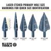 imageKlein Tools QRST3PC 3Piece Impact Step Drill Bit Set with Cutting Oil and Modular Case 12 to 78Inch Quick Release Hex ShankStandard
