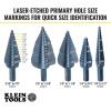 imageKlein Tools QRST3PC 3Piece Impact Step Drill Bit Set with Cutting Oil and Modular Case 12 to 78Inch Quick Release Hex ShankStandard