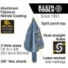 imageKlein Tools QRST3PC 3Piece Impact Step Drill Bit Set with Cutting Oil and Modular Case 12 to 78Inch Quick Release Hex ShankStandard