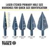 imageKlein Tools QRST3PC 3Piece Impact Step Drill Bit Set with Cutting Oil and Modular Case 12 to 78Inch Quick Release Hex ShankStandard
