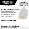 imageKlein Tools VDV826764 Modular Data Plug for CAT6A and Larger Diameter CAT6 Indoor or Outdoor Ethernet Cable 200Pack100Pack