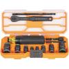 imageKlein Tools 65242 KNECT Impact Socket Set Ratcheting Screwdriver Set 14Inch Drive SAE and Metric Flip Sockets 16 Hex Sizes Adapters MODbox Case