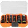 imageKlein Tools 65618 KNECT Flip10 SAE Impact Socket Set Deep Sockets with 5 ColorCoded Flip Sockets 10 SAE Socket Sizes 14 and 38Inch Adapters and MODbox CaseSAE Impact Socket Set