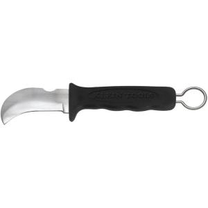 imageKlein Tools 15703LR Linemans Skinning Knife Made in USA Ergonomic Handle with Finger Grooves 3Inch Fixed Hook Blade with NotchHook Blade and Ring