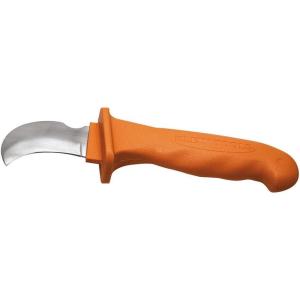 imageKlein Tools 15703LR Linemans Skinning Knife Made in USA Ergonomic Handle with Finger Grooves 3Inch Fixed Hook Blade with NotchInsulated