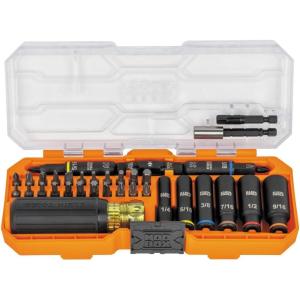imageKlein Tools 32501HD KNECT 46Piece ImpactRated MultiBit Screwdriver and Nut Driver Set with MODbox Case 39 Bits 4 Nut Drivers Bit Holder Handle41Piece Set