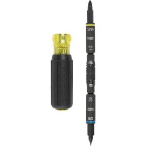 imageKlein Tools 32527HD KNECT 11in1 HVAC MultiBit ScrewdriverNut Driver Impact Rated with Phillips Slotted Square and Schrader Bits11in1 Impact