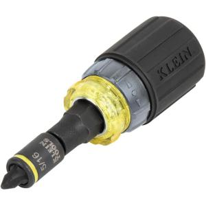 imageKlein Tools 32561HDRT KNECT 7in1 Ratcheting Screwdriver Impact Rated Stubby with Phillips Slotted Bits 3 Nut Drivers Adapter 7Piece