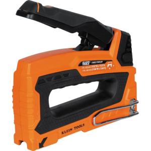 imageKlein Tools 45001 Heavy Duty Staple Gun Loose Cable Stapler for Voice and Data Cable Fits 1364Inch to 1932Inch Insulated StaplesLoose Cable Stapler