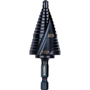 imageKlein Tools QRST3PC 3Piece Impact Step Drill Bit Set with Cutting Oil and Modular Case 12 to 78Inch Quick Release Hex ShankQuick Release