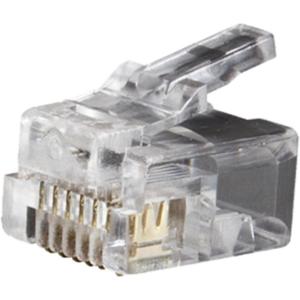 imageKlein Tools VDV826600 6p6c Connectors RJ12 Modular Telephone Plugs with 3pronged Contacts for Solid or Stranded Connections 25PackRJ12  6P6C plugs  25 Pack