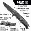 imageKlein Tools 44228 Folding Pocket Knife Electricians EDC Knife Black with Stainless Steel Blade Bearing Assist Flipper Open Belt Clip
