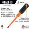 imageKlein Tools 6844INS Insulated Screwdriver Made in USA 1000V 2 Square Tip Screwdriver with 4Inch Shank TipIdent CushionGrip Handle14Inch Cabinet
