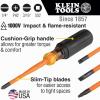 imageKlein Tools 6946INS 1000V Slim Tip Insulated Screwdriver Made in USA Screwdriver with 6Inch Round Shank 2 Square Tip Cushion Grip Handle4Piece Set