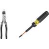 imageKlein Tools J2158CR Multitool Pliers Hybrid Multi Purpose Tool  Crimper Wire Stripper Bolt Shearing Wire Grabbing Twisting Looping9Inch with Tape Puller