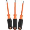 imageKlein Tools 6844INS Insulated Screwdriver Made in USA 1000V 2 Square Tip Screwdriver with 4Inch Shank TipIdent CushionGrip Handle3Piece Set