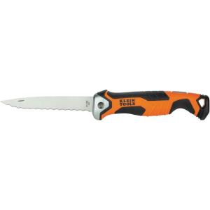 imageKlein Tools 31733 Insulation Knife Cuts Foam and Fiberglass with Serrated Stainless Steel Folding Blade and Lockback Mechanism