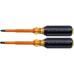 imageKlein Tools 33532INS Electrical Insulated Screwdriver Set of 2 Made in USA 4Inch Phillips and Cabinet Set Made in USA