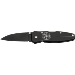 imageKlein Tools 44001BLK Lightweight Lockback Knife with 212Inch DropPoint Blade and Black Aluminum Handle
