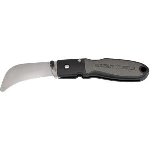 imageKlein Tools 44006 Pocket Knife Electricians Knife with 258Inch Hawkbill Blade and Aluminum HandleRounded TipBlack Handle