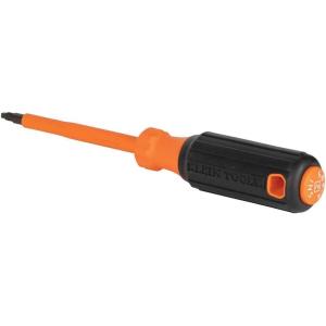 imageKlein Tools 6844INS Insulated Screwdriver Made in USA 1000V 2 Square Tip Screwdriver with 4Inch Shank TipIdent CushionGrip Handle 2 Square