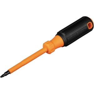 imageKlein Tools 6884INS Insulated Screwdriver Made in USA 1000V 1 Square Tip Screwdriver with 4Inch Shank TipIdent CushionGrip HandleOne Size