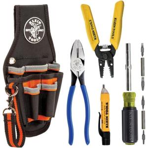 imageKlein Tools 80152 Electricians Tool Set Made in USA with Pliers Magnetic Screwdriver NCVT Wire Stripper and Tradesman Pro Tool Pouch 5Piece