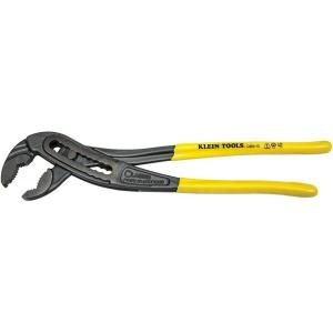 imageKlein Tools D50410 Pump Pliers Unique Curved Jaw Maximum Torque Hardened Teeth Adjustable Wide Jaw Ideal for Plumbing Nail Holding12Inch