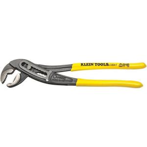 imageKlein Tools D50410 Pump Pliers Unique Curved Jaw Maximum Torque Hardened Teeth Adjustable Wide Jaw Ideal for Plumbing Nail Holding7Inch