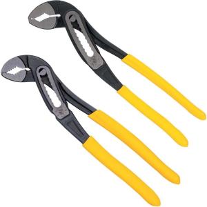 imageKlein Tools D5052KIT Pump Pliers Set 7Inch and 10Inch Classic Klaw QuickAdjust VJaw Tongue and Groove Pliers 2Piece2Piece Set