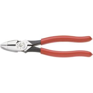 imageKlein Tools HD2139NE Heavy Duty Linemans Pliers with High leverage Design Made in USA Heavy Duty Comfortable Handles and Knurled Jaws 9InchStandard