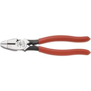 imageKlein Tools HD2139NE Heavy Duty Linemans Pliers with High leverage Design Made in USA Heavy Duty Comfortable Handles and Knurled Jaws 9InchWith Thread Cleaner