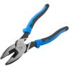 imageKlein Tools J20009NECRTP Side Cutter Linemans Pliers with Tape Pulling and Wire Crimping High Leverage 9InchCuts  Crimps  FT Pulling
