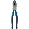 imageKlein Tools J20009NECRTP Side Cutter Linemans Pliers with Tape Pulling and Wire Crimping High Leverage 9InchCuts